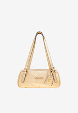 Versace Tag Bowling Metallic Leather Shoulder Bag