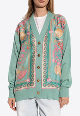 Versace Underwater Barocco Wool Cardigan