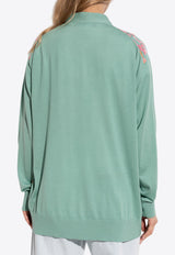 Versace Underwater Barocco Wool Cardigan