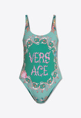 Versace Underwater Barocco Open-Back One-Piece Swimsuit