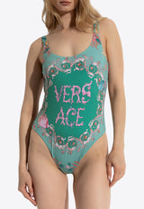 Versace Underwater Barocco Open-Back One-Piece Swimsuit