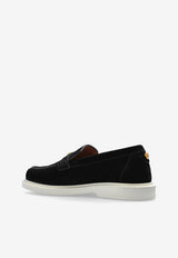 Versace Giuliano Logo Suede Loafers