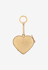 Versace Heart-Shaped Metallic Leather Coin Pouch