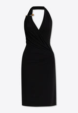 Versace Safety Pin Halterneck Crepe Dress