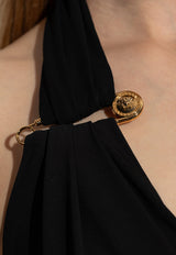 Versace Safety Pin Halterneck Crepe Dress