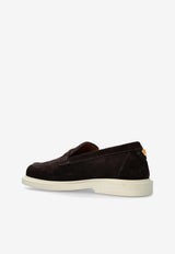 Versace Giuliano Logo Suede Loafers