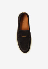 Versace Giuliano Logo Suede Loafers
