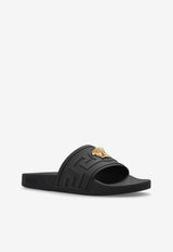 Versace La Medusa Rubber Slides Black 1020535 1A15481-1B00V
