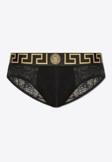 Versace Panties with lace back Black 1020790 1A14781-1B000