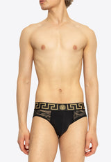 Versace Panties with lace back Black 1020790 1A14781-1B000