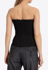 Versace Draped Strapless Top