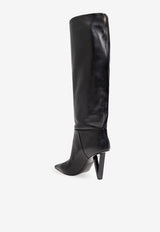 Versace V2025 85 Calf Leather High-Knee Boots