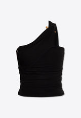 Versace Safety-Pin One-Shoulder Cropped Top