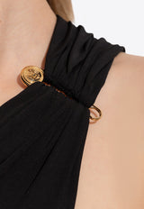 Versace Safety-Pin One-Shoulder Cropped Top