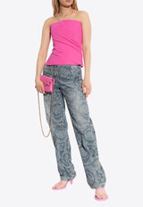 Versace Draped Strapless Tube Top