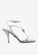 Versace La Medusa 85 Metallic Leather Sandals