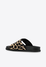Tory Burch Turnlock Leopard Print Leather Sandals