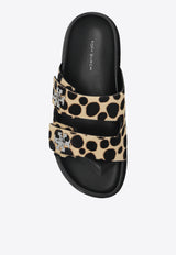 Tory Burch Turnlock Leopard Print Leather Sandals