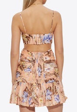 Zimmermann Coco Bow Floral Print Mini Dress