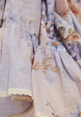 Zimmermann Cascadian Ruffle Cold-Shoulder Mini Floral Dress