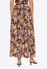 Zimmermann Coco Bow Floral Maxi Skirt