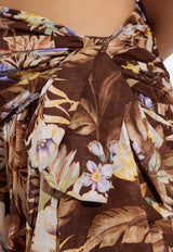 Zimmermann Coco Bow Floral Maxi Skirt