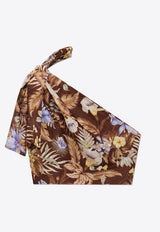 Zimmermann Coco One-Shoulder Floral Top
