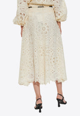 Zimmermann Rhiannon Broderie Anglaise Midi Skirt