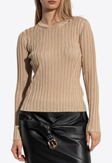 Versace Ribbed Knit Fitted Top