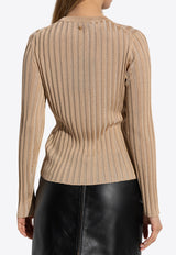 Versace Ribbed Knit Fitted Top