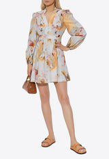 Zimmermann Ascension Plunge Floral Mini Dress