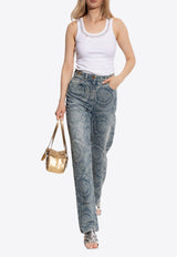 Versace Barocco Motif Mid-Rise Jeans