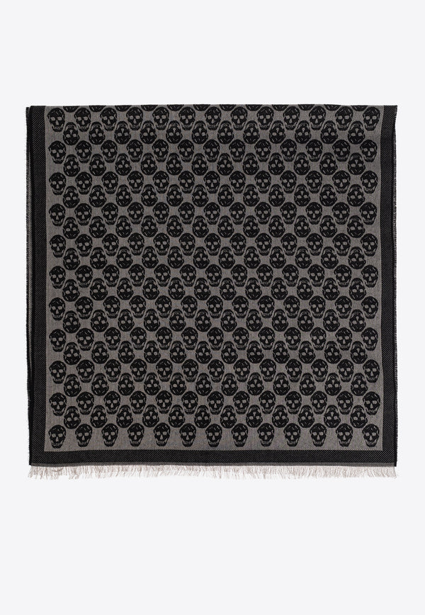 Alexander Mcqueen Skull Print Fringed Scarf 835378 4A82Q-1062