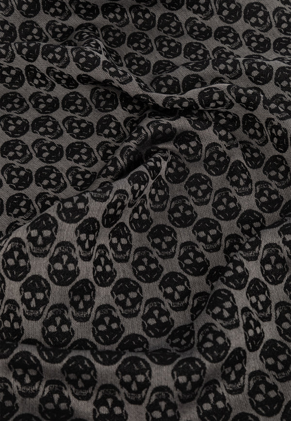 Alexander Mcqueen Skull Print Fringed Scarf 835378 4A82Q-1062