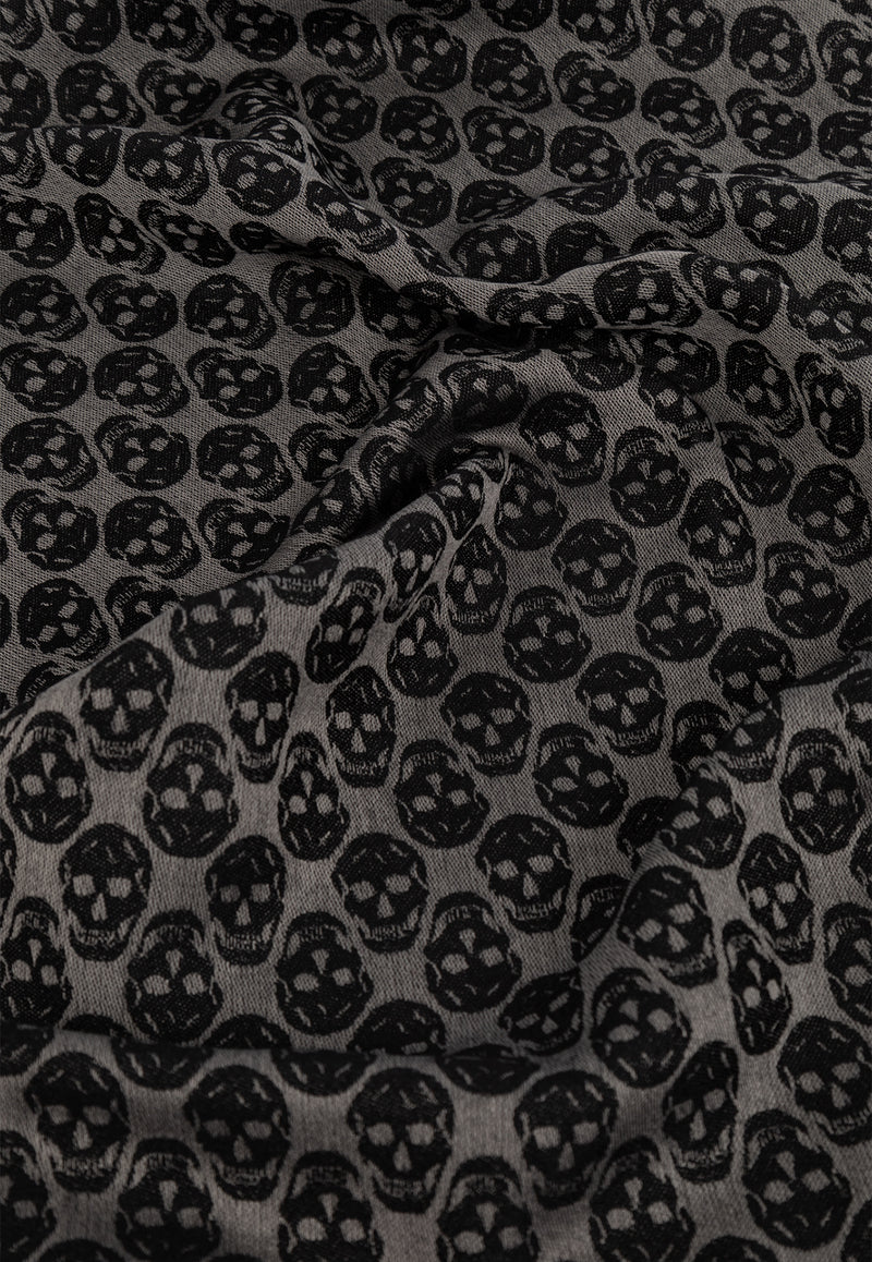 Alexander Mcqueen Skull Print Fringed Scarf 835378 4A82Q-1062
