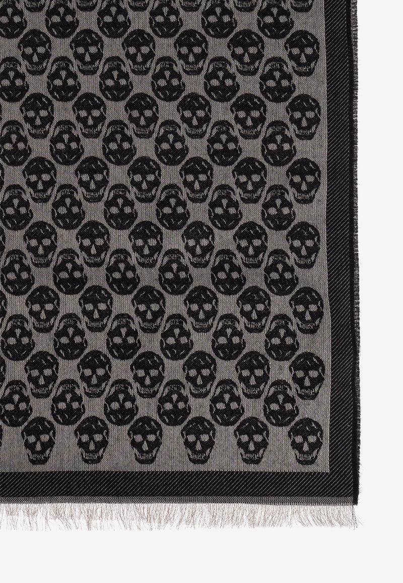 Alexander Mcqueen Skull Print Fringed Scarf 835378 4A82Q-1062