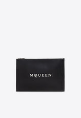 Alexander Mcqueen Logo Print Leather Zip Pouch 836148 1AAU6-1080