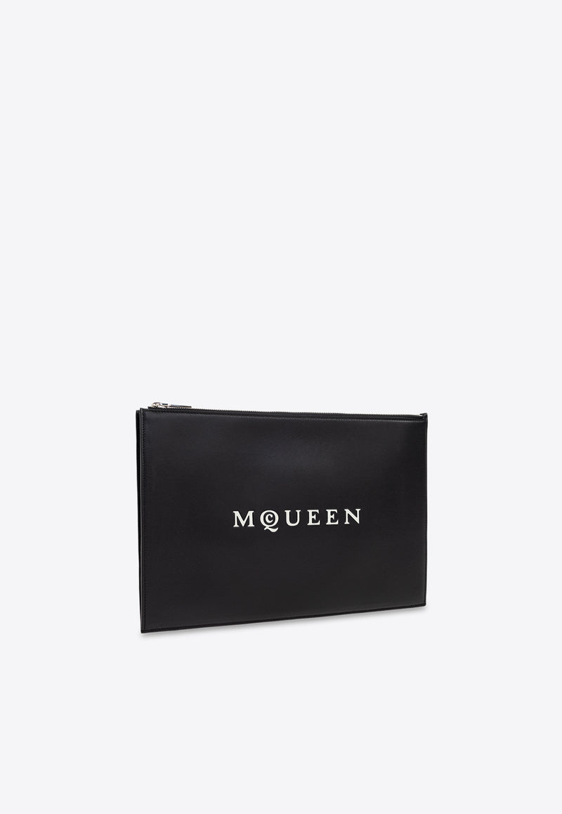 Alexander Mcqueen Logo Print Leather Zip Pouch 836148 1AAU6-1080