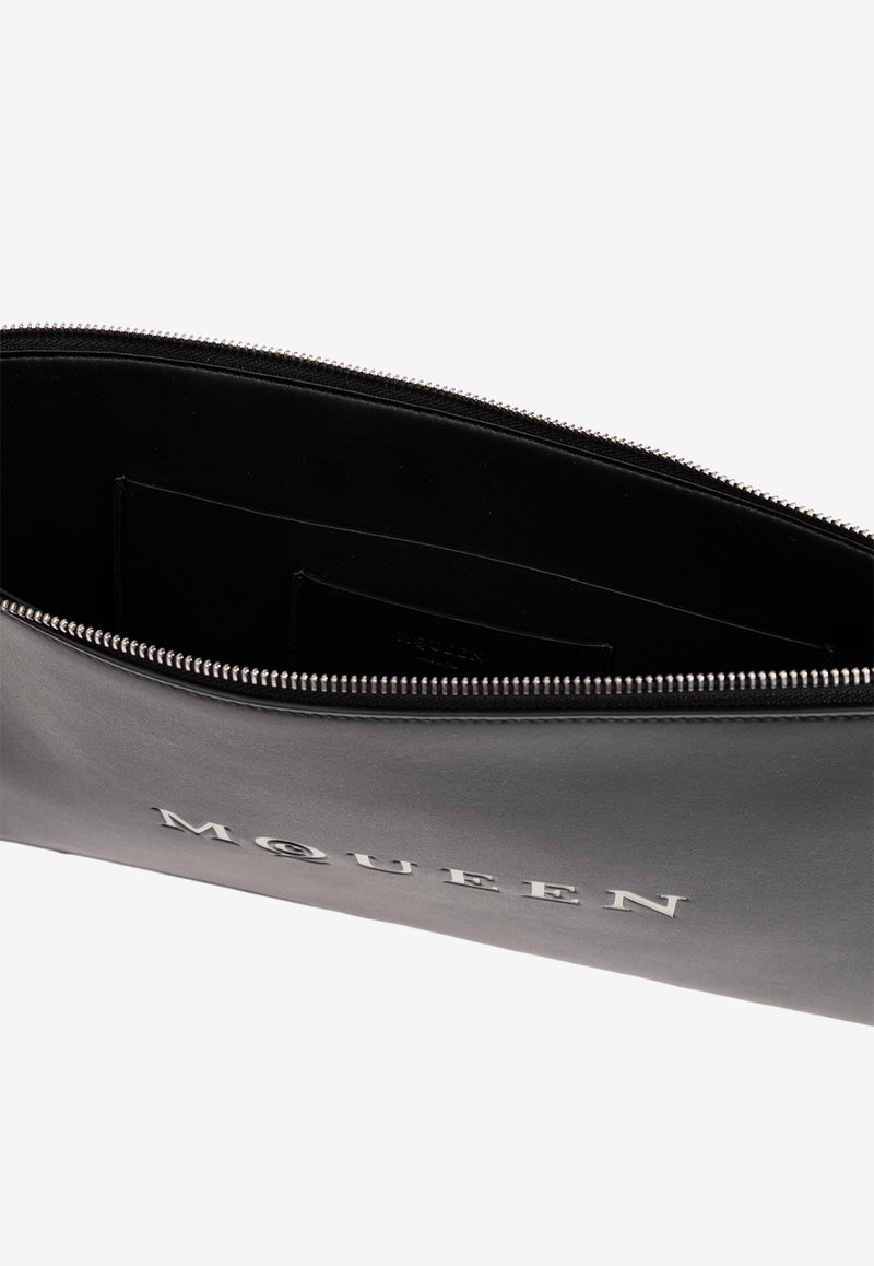 Alexander Mcqueen Logo Print Leather Zip Pouch 836148 1AAU6-1080