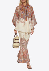 Zimmermann Rhiannon Tie-Neck Printed Blouse