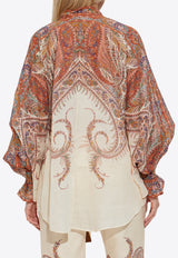 Zimmermann Rhiannon Tie-Neck Printed Blouse