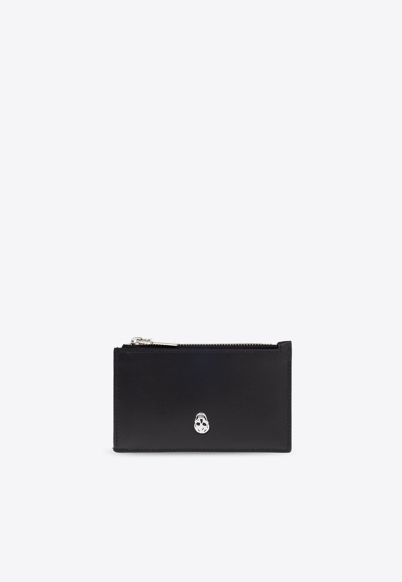 Alexander Mcqueen Skull Print Leather Zip Cardholder 836146 1AAVB-1064