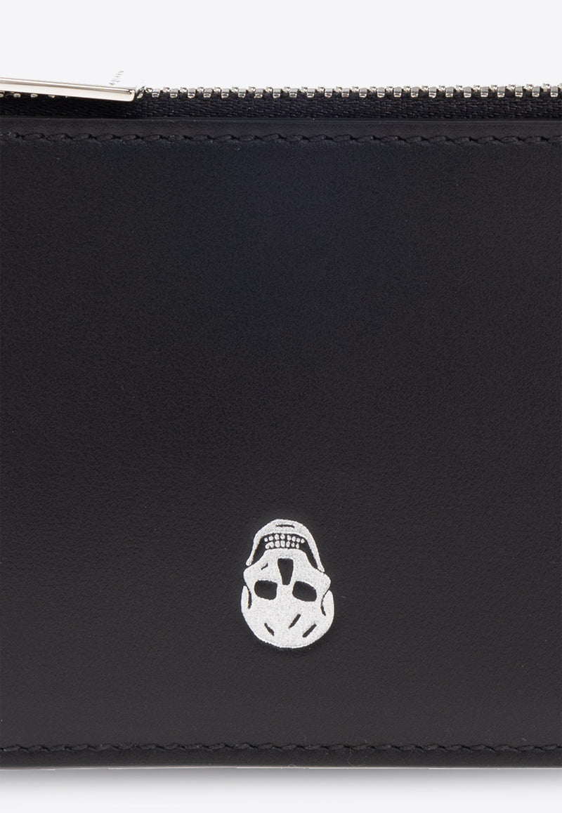 Alexander Mcqueen Skull Print Leather Zip Cardholder 836146 1AAVB-1064
