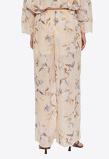 Zimmermann Cascadian Lace-Trimmed Floral Pants