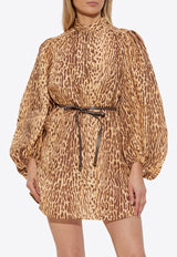 Zimmermann Cascadian Leopard-Print Mini Dress