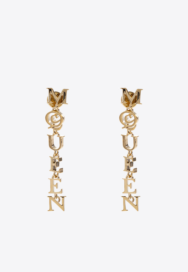 Alexander Mcqueen Logo Lettering Drop Earrings 836403 J161G-953