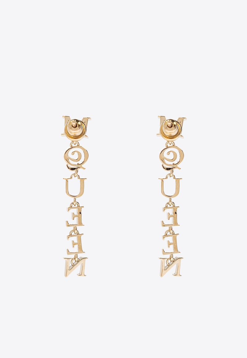 Alexander Mcqueen Logo Lettering Drop Earrings 836403 J161G-953