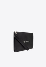 Alexander McQueen Logo Print Leather Pouch Bag