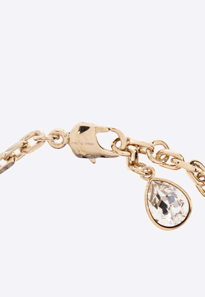 Alexander Mcqueen Logo Lettering Crystal Embellished Bracelet 836402 J161C-1035