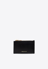Alexander McQueen Logo Stamped Leather Zip Cardholder